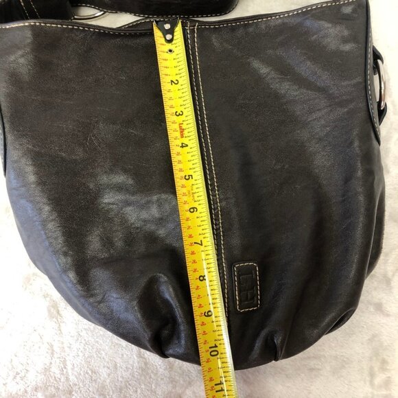 LOUENHIDE Dark Chocolate Brown Vegan Leather Bucket Bag Purse - Picture 12 of 13